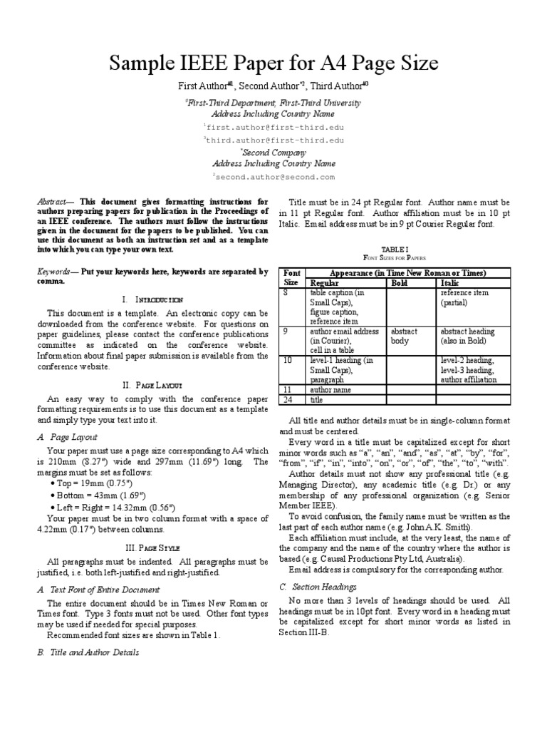 ieee paper presentation format example ppt