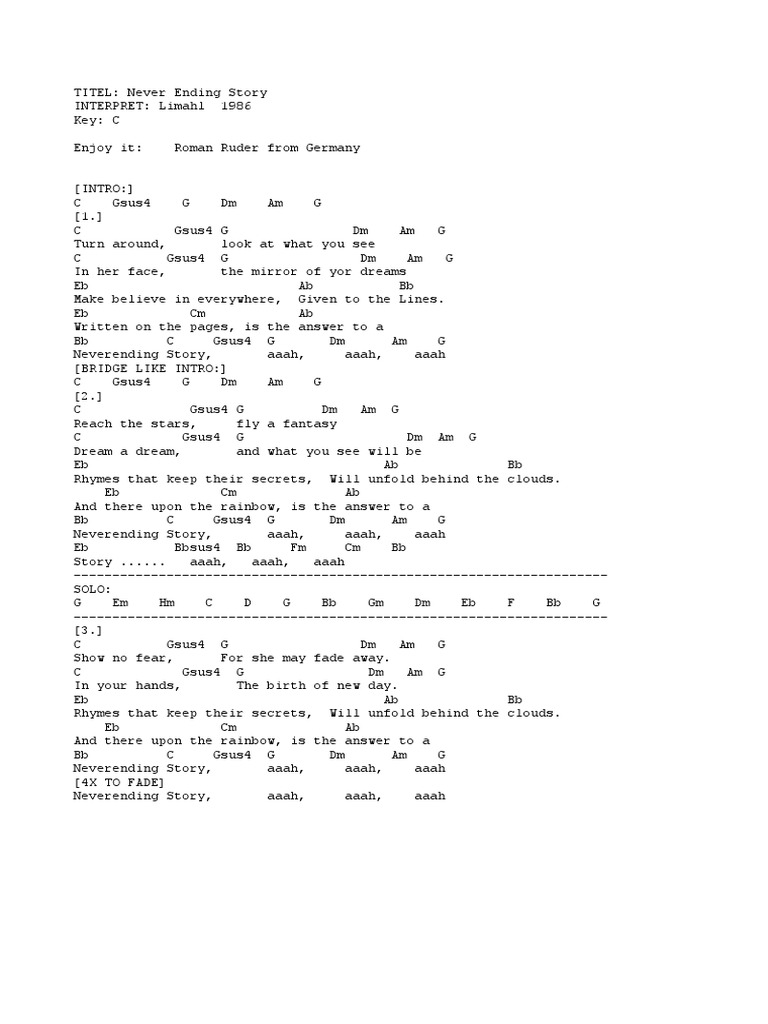 リマール never ending story 歌詞