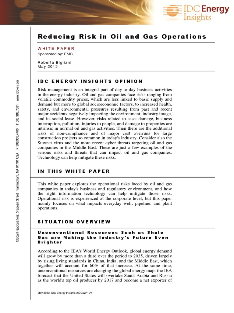 Minimizing Operational Risk in Oil Gas Industry | PDF | Risk Management ...