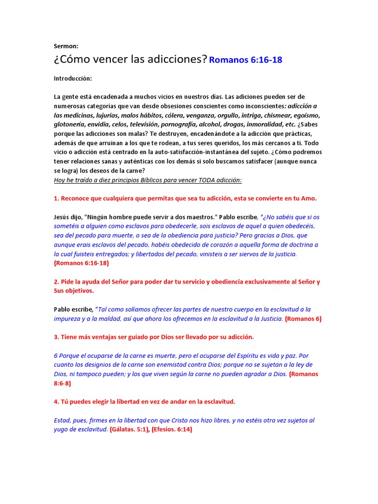 Como Vencer Las Adicciones Pdf Pecado Esclavitud