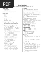 Java Cheat Sheet: Reminders About Java Syntax and Other Details For CISC 121