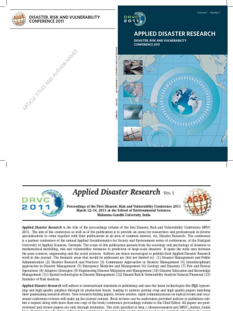 Disaster Risk and Vulnerability DRVC2011 | PDF | Landslide | Emergency ...