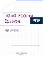 Lecture 3: Propositional Equivalences: Zeph Grunschlag