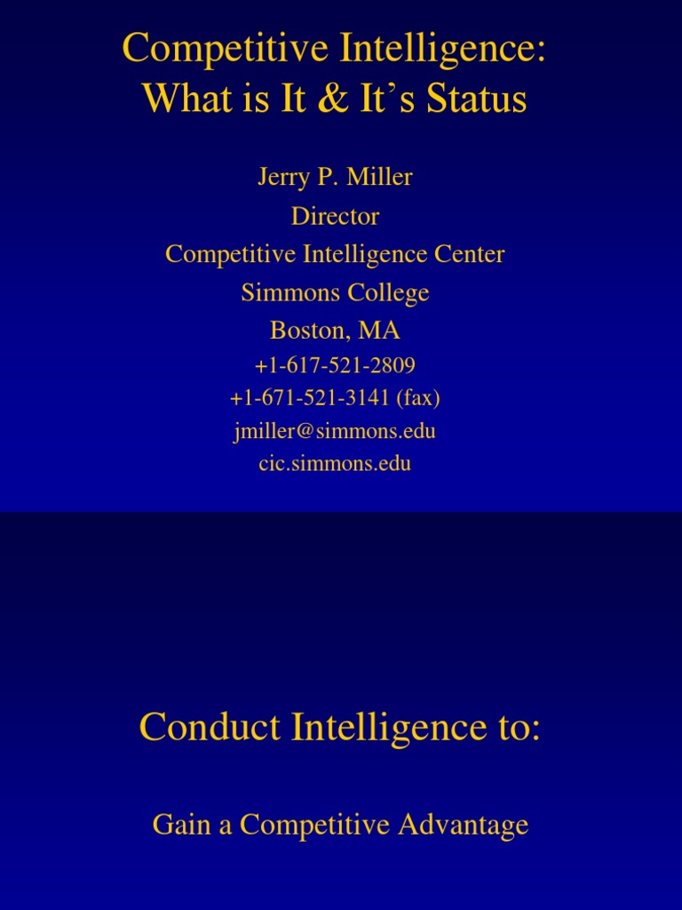 Competitive Intelligence Overview | PDF