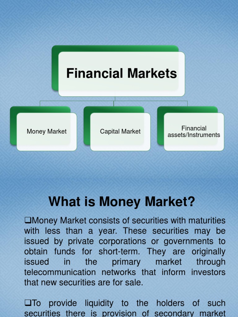 Money Market in India | PDF | Money Market | Financial Markets