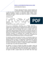 El Derecho de Acceso A La Información Pública en El Perú