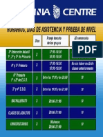 Horarios y Pruebas de Nivel