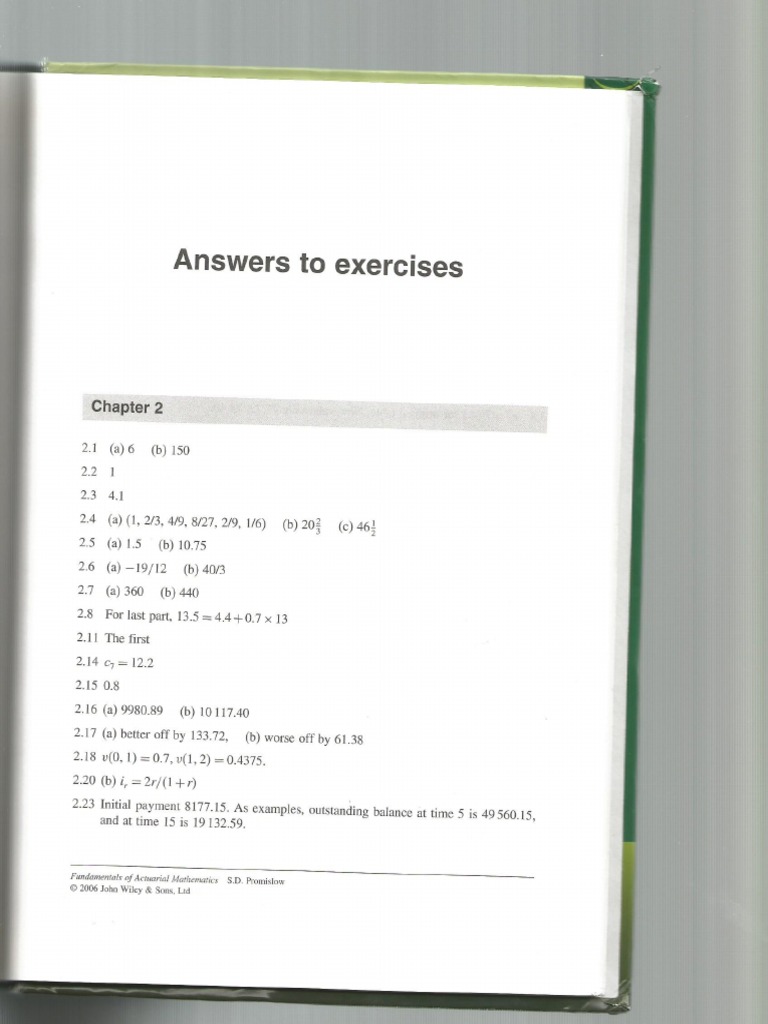 Fundamental of Actuarial Mathematics Solution | PDF | Teaching ...