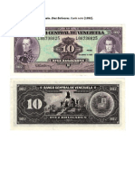 Banco Central de Venezuela. Diez Bolívares. Bank note (1992).
