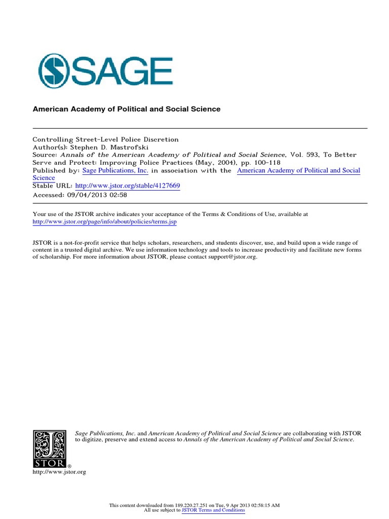 Controlling Police Discretion Effectively | PDF | Discretion | Police