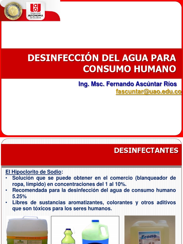 Cloración del Agua para Consumo Humano | PDF | Cloro | Agua