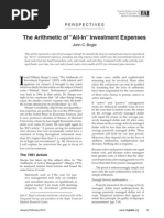 John Bogle - The Arithmetic of All in Investment Expenses