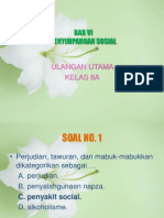 Ulangan Harian IPS - Kls 8 - Bab 6 - Penyimpangan Sosial