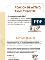 Clasificacion de Activo, Pasivo y Capital