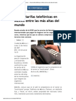 El Universal - Ubican Tarifas Telefónicas en México Entre Las Más Altas Del Mundo PDF