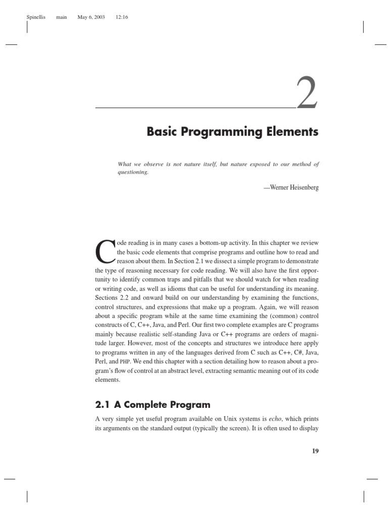 Basic Programming Elements: 2.1 A Complete Program | PDF | Control Flow ...