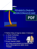 Penggolongan Mikroorganisme