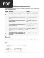 Bitwize Operator in C