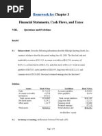 Financial Statements, Cash Flows, and Taxes: Homework For