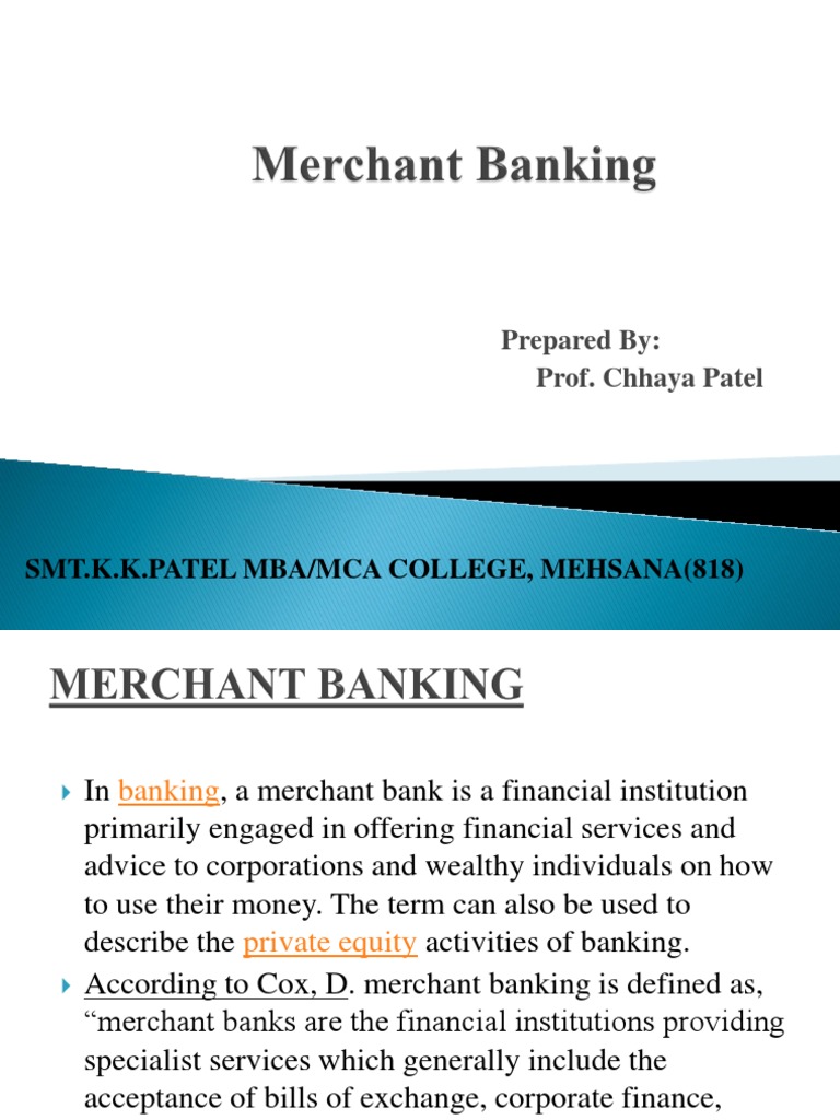 Overview of Merchant Banking Services | PDF | Finance & Money Management