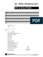 INJSO Stage 2 Answer Key and Solutions of 2014