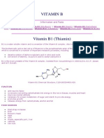 Vitamin B Facts: Functions, Food Sources and Deficiency Symptoms