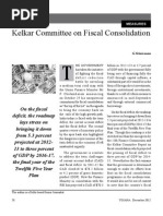 Kelkar Committee On Fiscal Consolidation