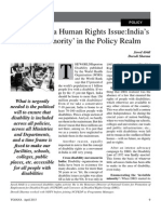 Disability as Human Right Policy Yojana April 2013