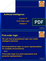 ITCS 3153 Artificial Intelligence Lecture 13 First-Order Logic