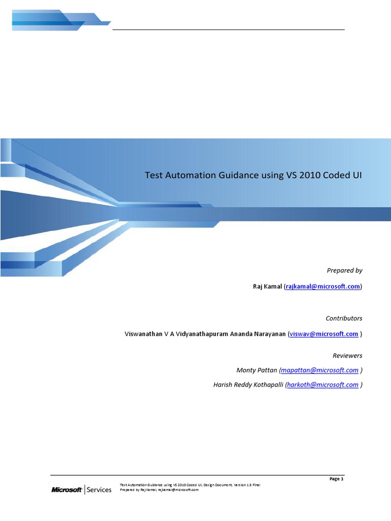VS 2010 Coded UI Test Automation Guide | PDF | Microsoft Visual Studio ...