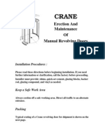 Crane: Erection and Maintenance of Manual Revolving Doors