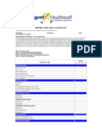 Wound Care Skills Checklist: Work Settings