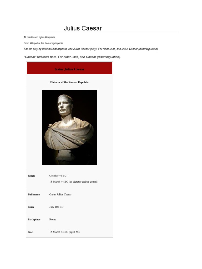 Gaius Julius Caesar | PDF | Julius Caesar | Augustus