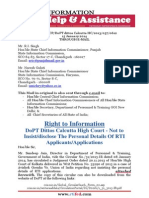 RTIFED Correspondence - 061- 15 Jan 2014 - DoPT Orders Not to Disclose the Particulars of the Informatin Seekers]