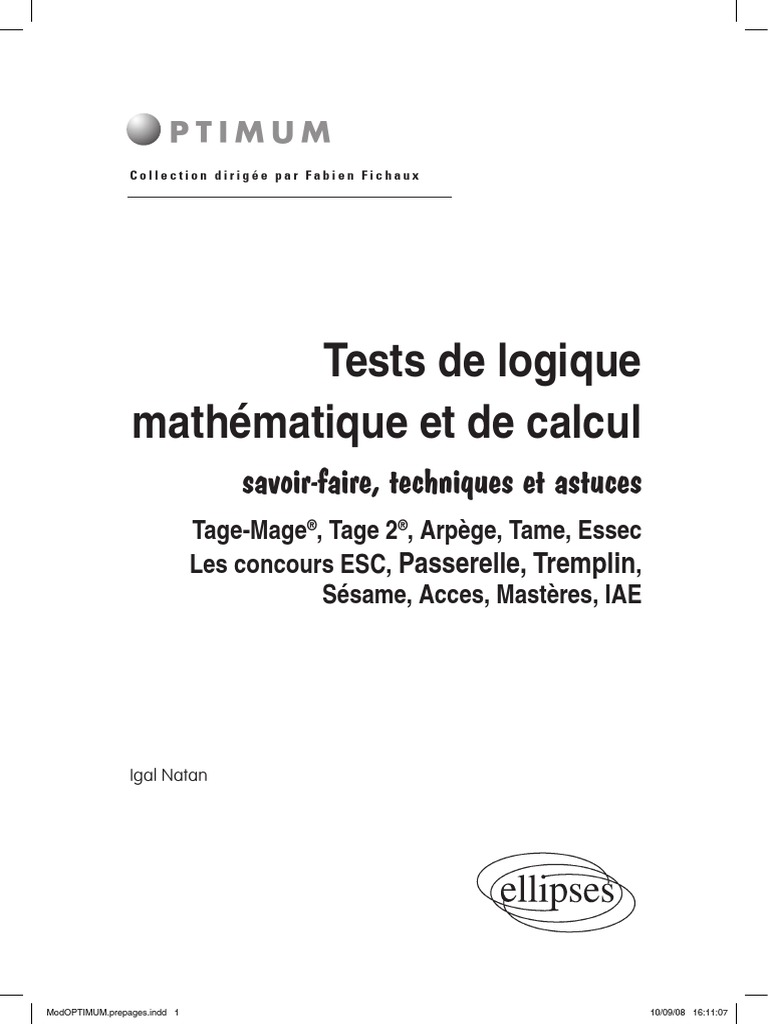 Tests de Logique Mathématique Et Calcul - SFLB | PDF | Mathématiques ...