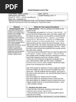 guided reading lesson plan