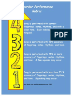 Recorder Performance Rubric