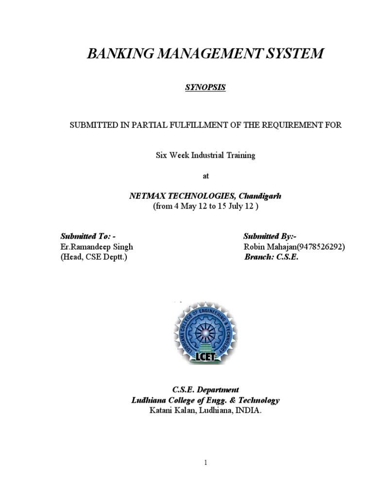 Banking MGMT System Report File | PDF | Computer Engineering | Computing