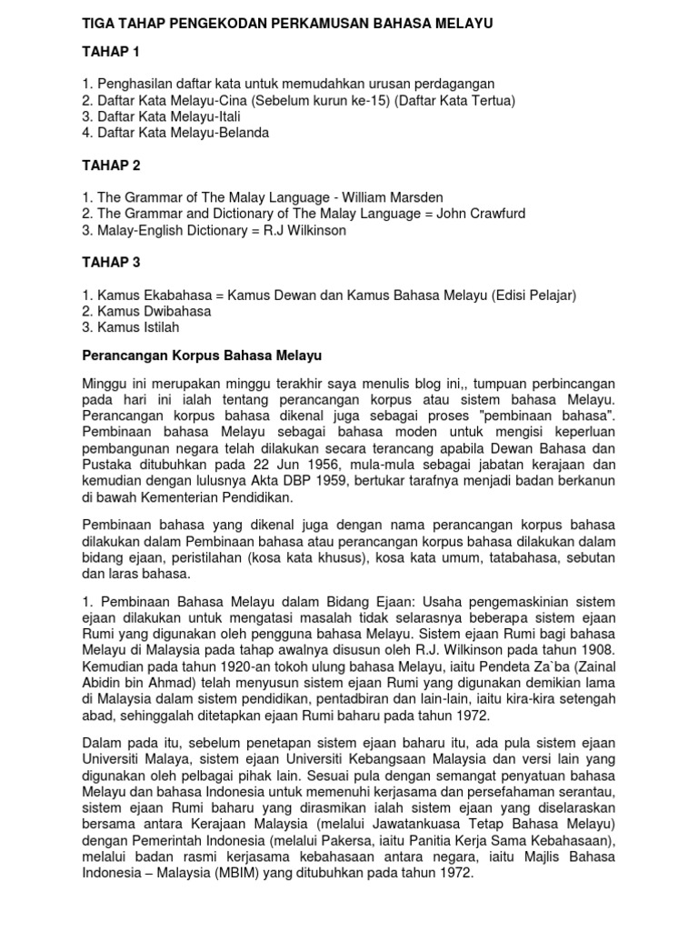 Tiga Tahap Pengekodan Perkamusan Bahasa Melayu Pdf