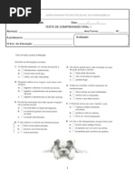 Teste de Compreens. oral nº 1 -  5º LP
