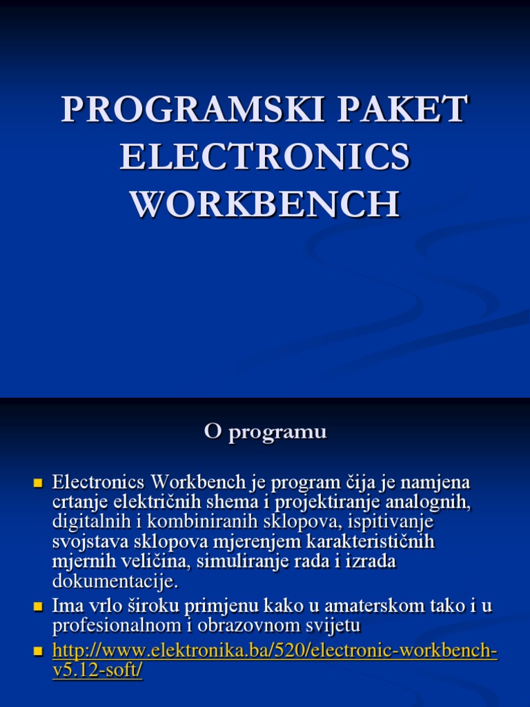 Prezentacija Electronics WorkBench | PDF