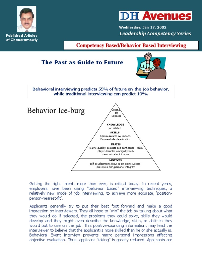 Competency Based-Behaviour Based Interviewing | PDF | Job Interview ...