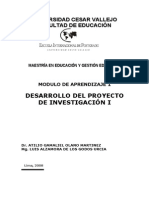 Desarrollo  del proyecto de Investigación-Educacion - Modulo 1 Final