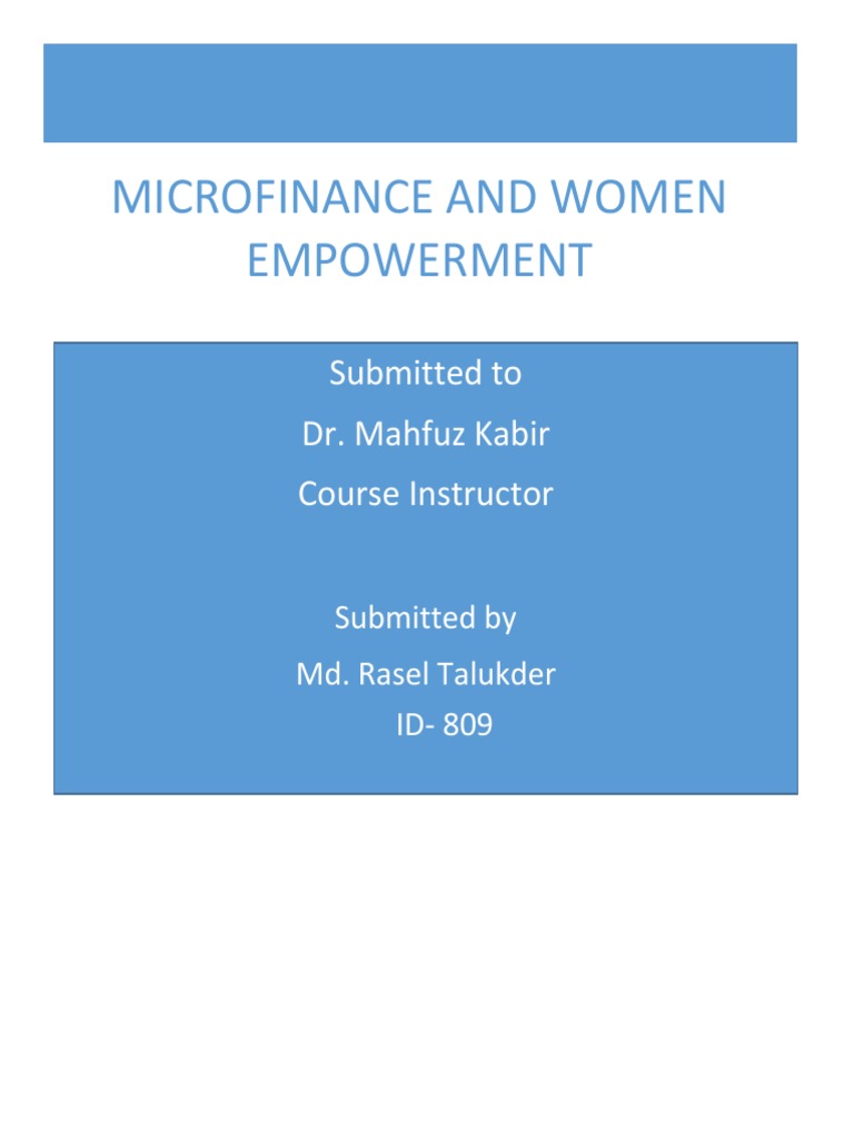 Empowering Women through Microfinance | PDF | Microfinance | Empowerment