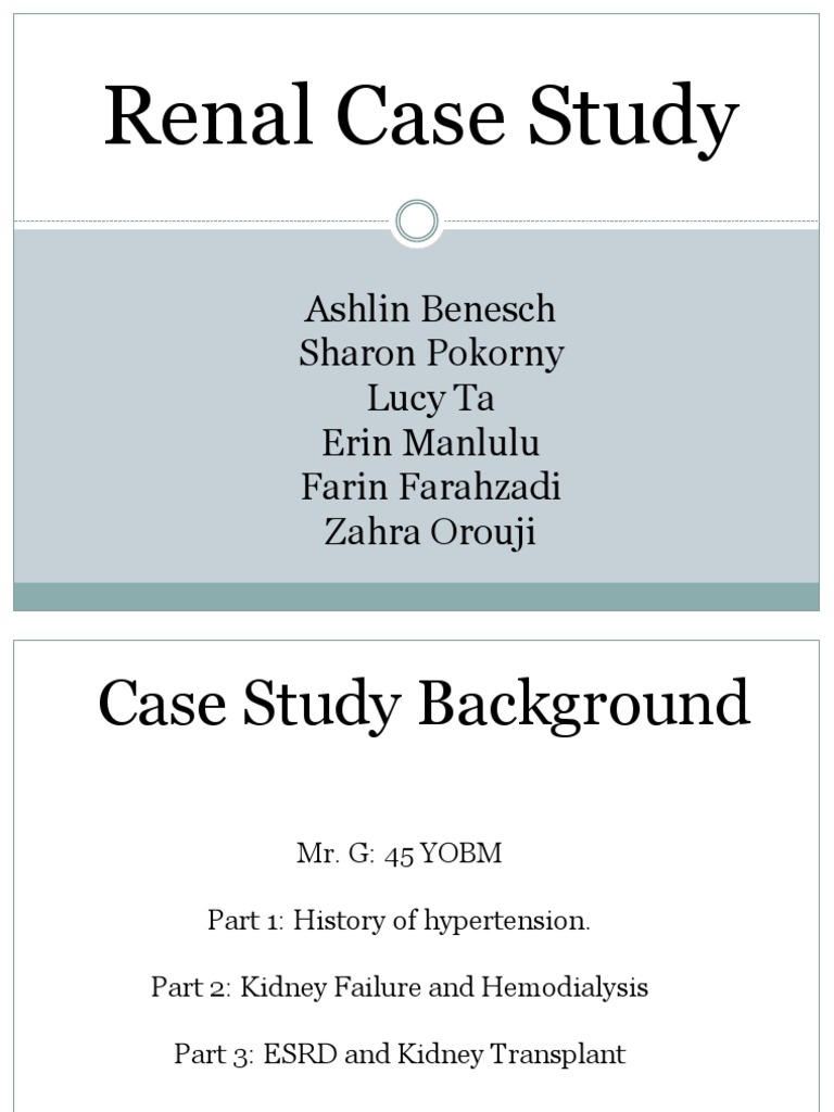 renal case study final1 Hemodialysis Chronic Kidney Disease