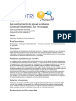 OTRI UPO Aprovechamiento de Aguas Residuales Con Microalgas