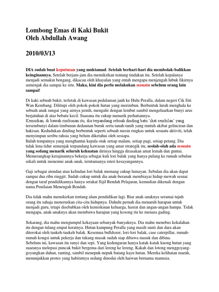 Lombong Emas Di Kaki Bukit Pdf