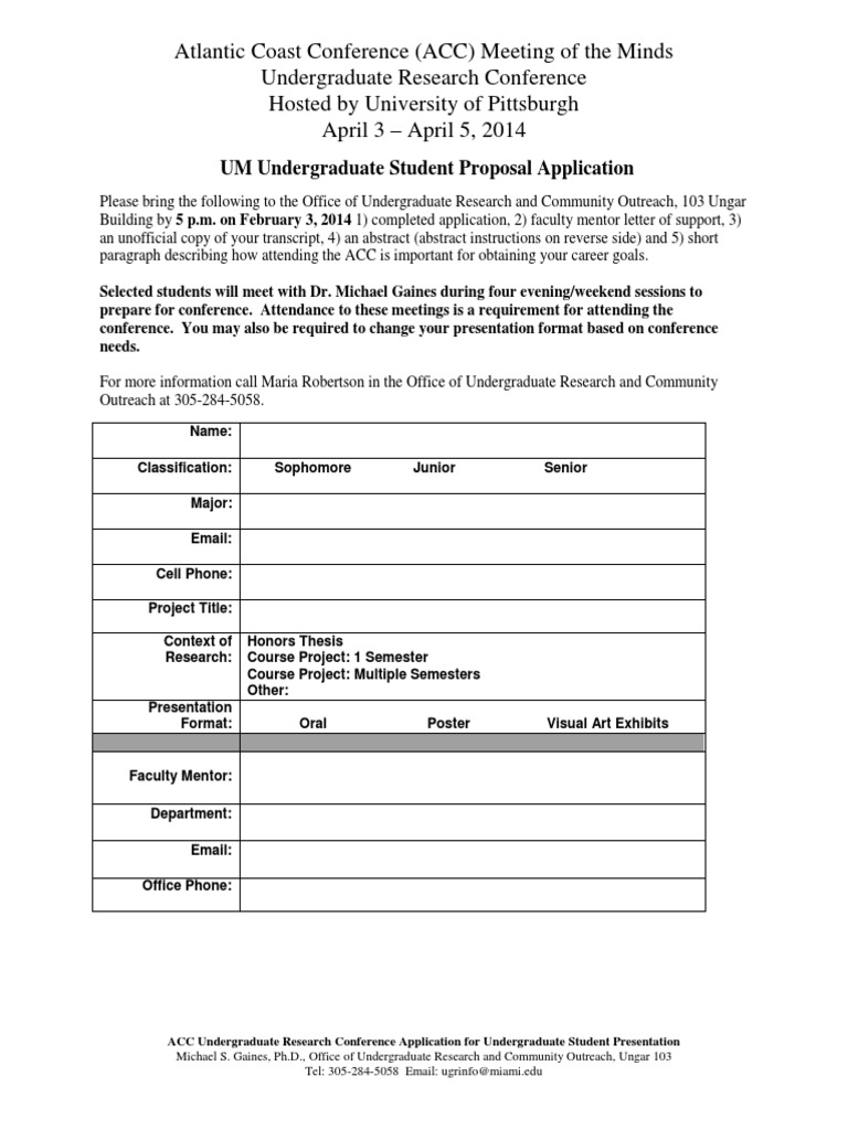 ACC Undergraduate Research Conference Application | PDF