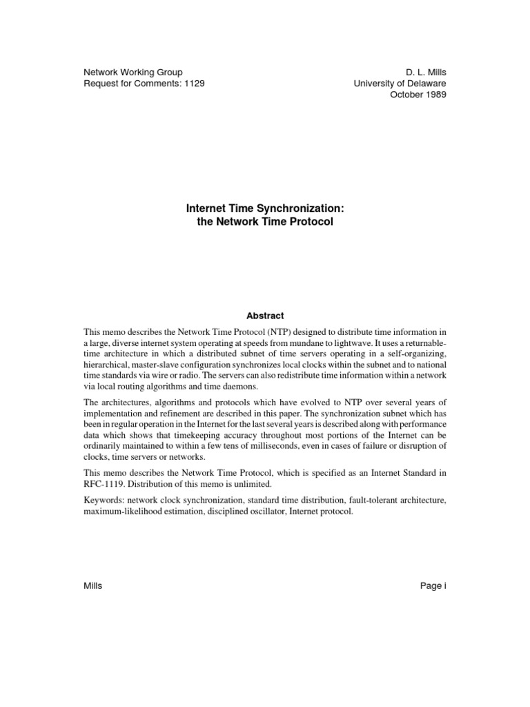 Network Time Protocol Overview | PDF