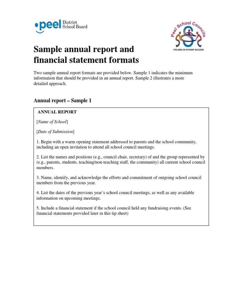Annual Report and Financial Statement Samples | PDF | Students' Union ...